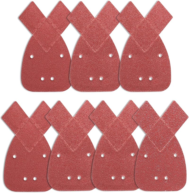 STEBRUAM Mouse Sander Pad 88Pcs Assorted Grits 40-800 5 Holes Hook Loop