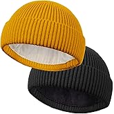 ROYBENS Wool Fisherman Beanie for Men Women, Knit Cuffed Fleece Lined Beanies Winter Warm Hat Skull Cap Unisex