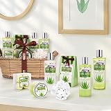BRUBAKER Cosmetics Aloe Vera Bath & Shower Gift Set 11 Piece Wicker Basket view 2