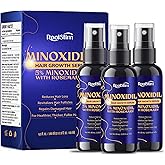 5% Minoxidil Hair Growth for Men and Women: 3-Pack RootStim Extra Strength Minoxidil with Rosemary for Thinning Hair Regrowth and Fuller Hair 180 ML