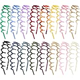 Duufin 16 Pieces Zig Zag Headbands Colorful Plastic Headbands with Teeth Non Slip Comb Teeth Headband for Girls and Women