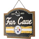 FOCO NFL Official Primary Logo Established 15" Fan Cave Wall Sign (Pittsburgh Steelers, One Size)