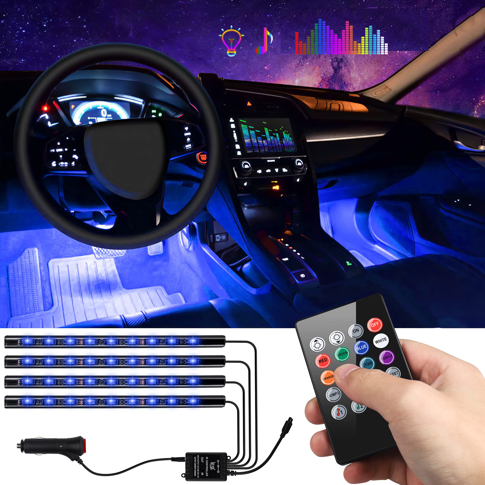 LED Light Strip USB Universal Car Interior Light Strip Dashboard