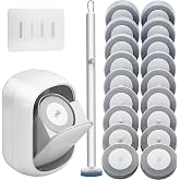 Ctime Disposable Toilet Brush Set with 18 Refills, Wall Mounted Wand Kit | Waterproof with Lid，Hands-Free Lid,New Wand Refills,One-Click Disposal,Pre-Loaded Cleaner,360&deg; Rotating Head