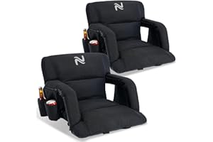 LILYPELLE Wide Stadium Seats with Back Support, Extra Thick Bleacher Chairs with Comfy Cushion, 6 Reclining Positions Stadium