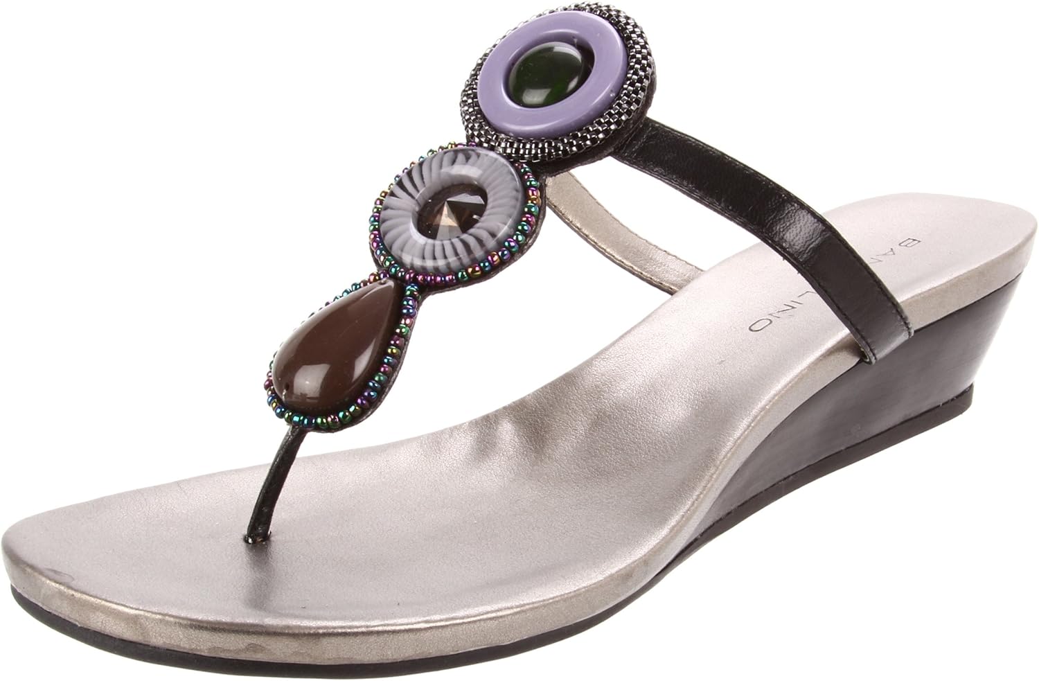 Amazon.com | Bandolino Women's Broadley Thong Sandal, Black, 6.5 M US | Flip-Flops