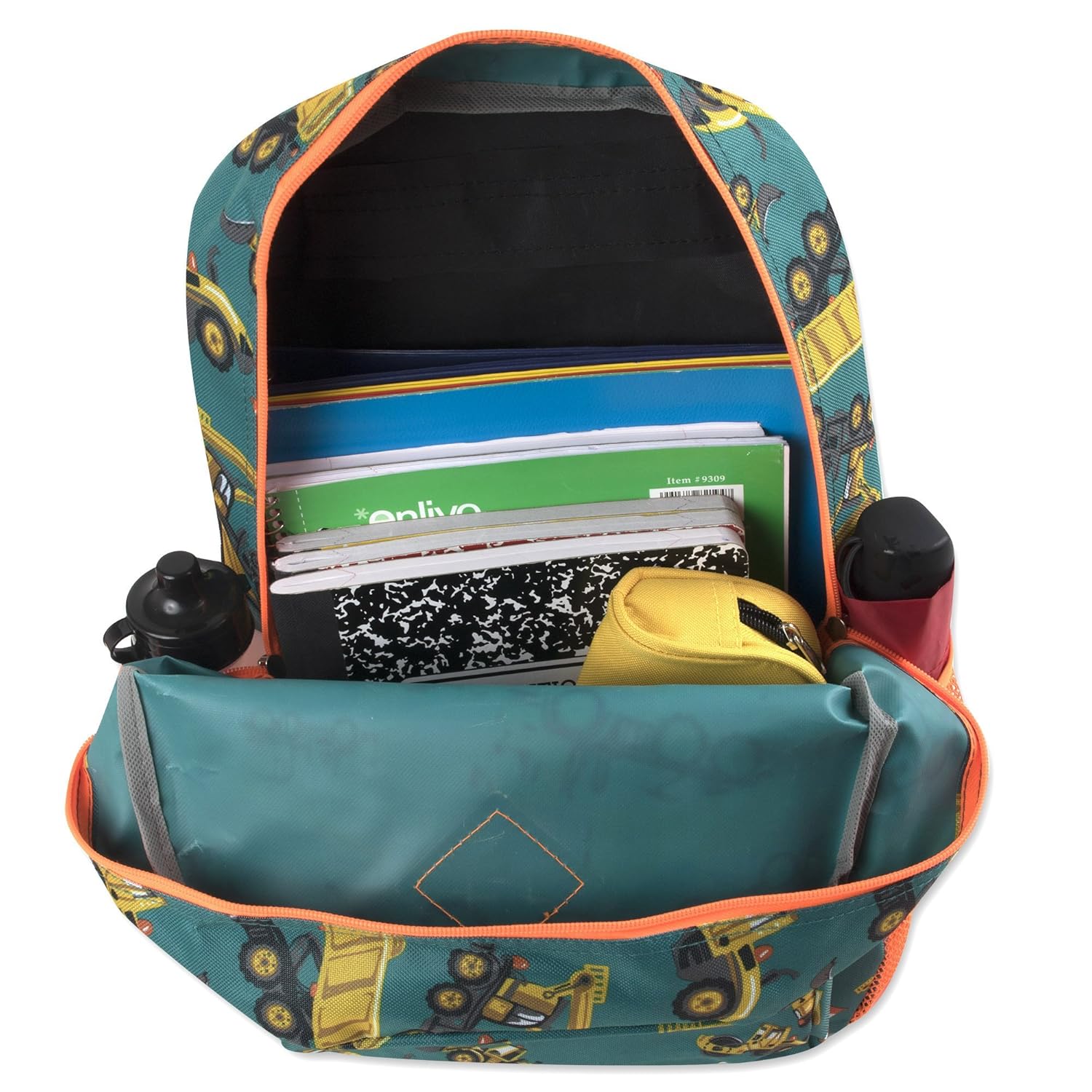 Pencil Case Boys 6 in 1 Backpack Set With Lunch Bag Clip Bottle Trucks