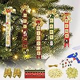 UNIIDECO Christmas Crafts Ornament Kits for Adults Kids, Xmas Tree Ribbon Name Scrabble Ornaments DIY Making, Holiday Family 
