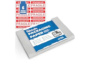 FABRICUBE Over 50 Sheets of Blank Packing Paper in Bulk | Approx. 1.25 lb. Newsprint/Newspaper Moving Essentials and Supplies | Great for Wrapping Fragile Items Other Materials Accessories like Dishes, Glasses