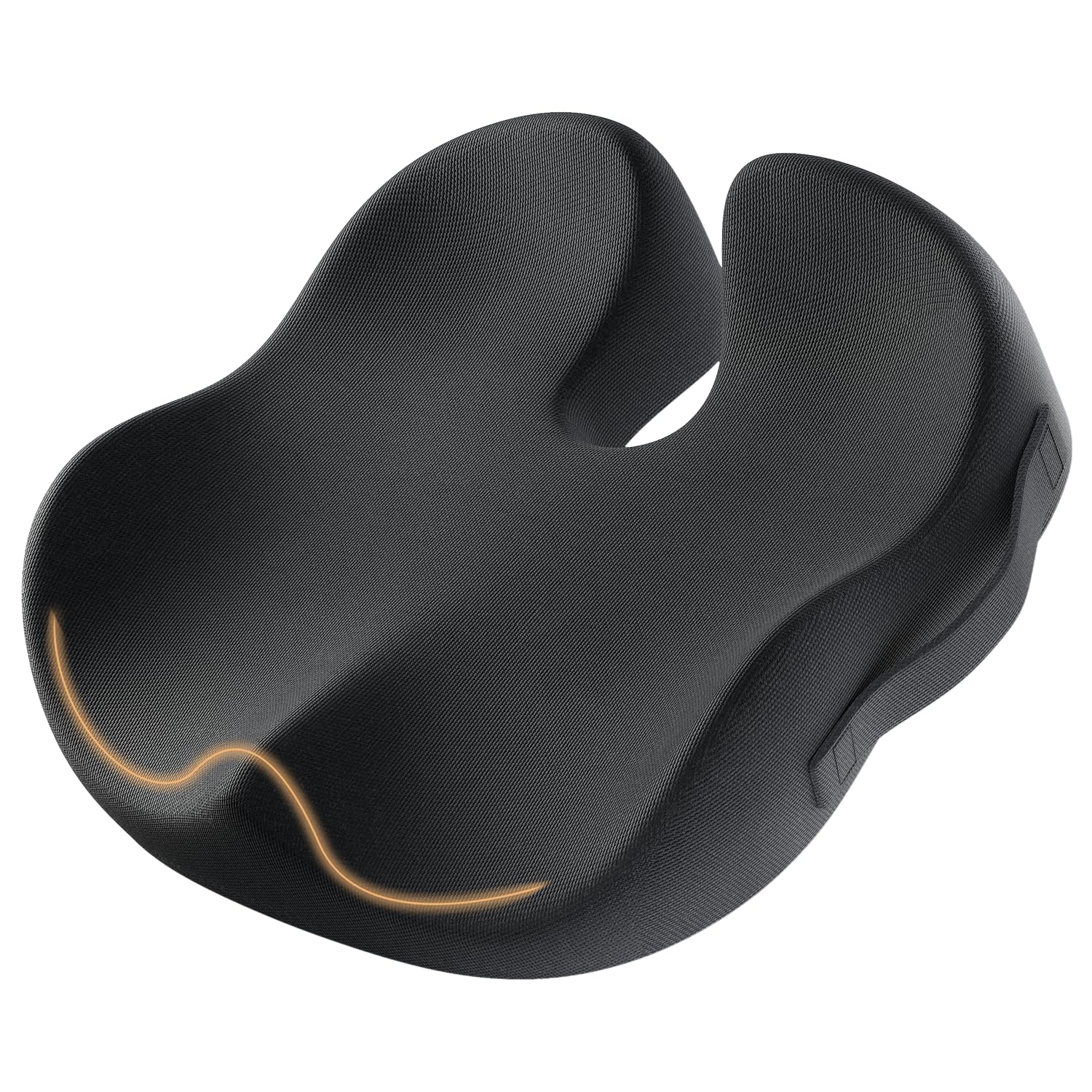 ProtoArc Office Desk Chair Cushion, Ergonomic Coccyx Cushions, Memory Foam Seat Cushion for Car, Home, Pressure Distribution Cushion for Tailbone Hip Support, All Day Comfort - Black