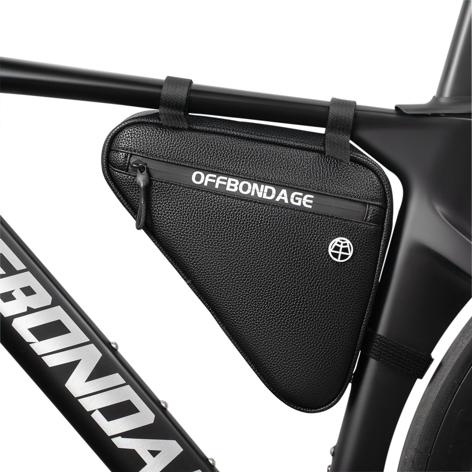 Photo 1 of OFFBONDAGE Bike Frame Bag Waterproof Bicycle Triangle Bag with Mesh Side Pocket Pouch Bike Accessories for Mountain Road Bike Trip(1.5L)