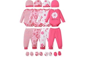 NZRVAWS Newborn Baby Boy Girl Clothes Unisex Preemie Infant Must Have Pants Set Outfits 0-18 Months 20 Pcs Essentials Gift