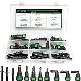 Japtend Fuel Line Repair Kit, 30pcs Fuel Line Quick Connect Assortment Kit | 11 Sizes Quick Release Fuel Connector Straight Elbow Pipe Connector Fittings SAE 6.3mm to 11.8mm，Nylon Fuel Line Connectors