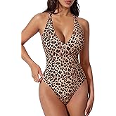 SUUKSESS Women Sexy Low Back One Piece Swimsuit Slimming Tummy Control Bathing Suit