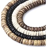 4 Strands Coconut Shell Oblate Beads 8mm Coconut Rondelle Disk Beads for Bead Crafts Making, 100Pcs/1 Strands for Each Color