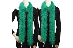 Holmgren Green Fluffy Boa Feathers - 2 Pcs 25g 2 Yards Green Feather Boa for Adults, DIY Craft Clothing, Home Wedding and Holiday Party Decoration (Kelly Green)
