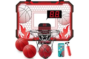 VROGTIK Indoor Basketball Hoop for Kids with Balls Mini Basketball Hoop Over The Door Basketball Hoop with Scoreboard Basketb