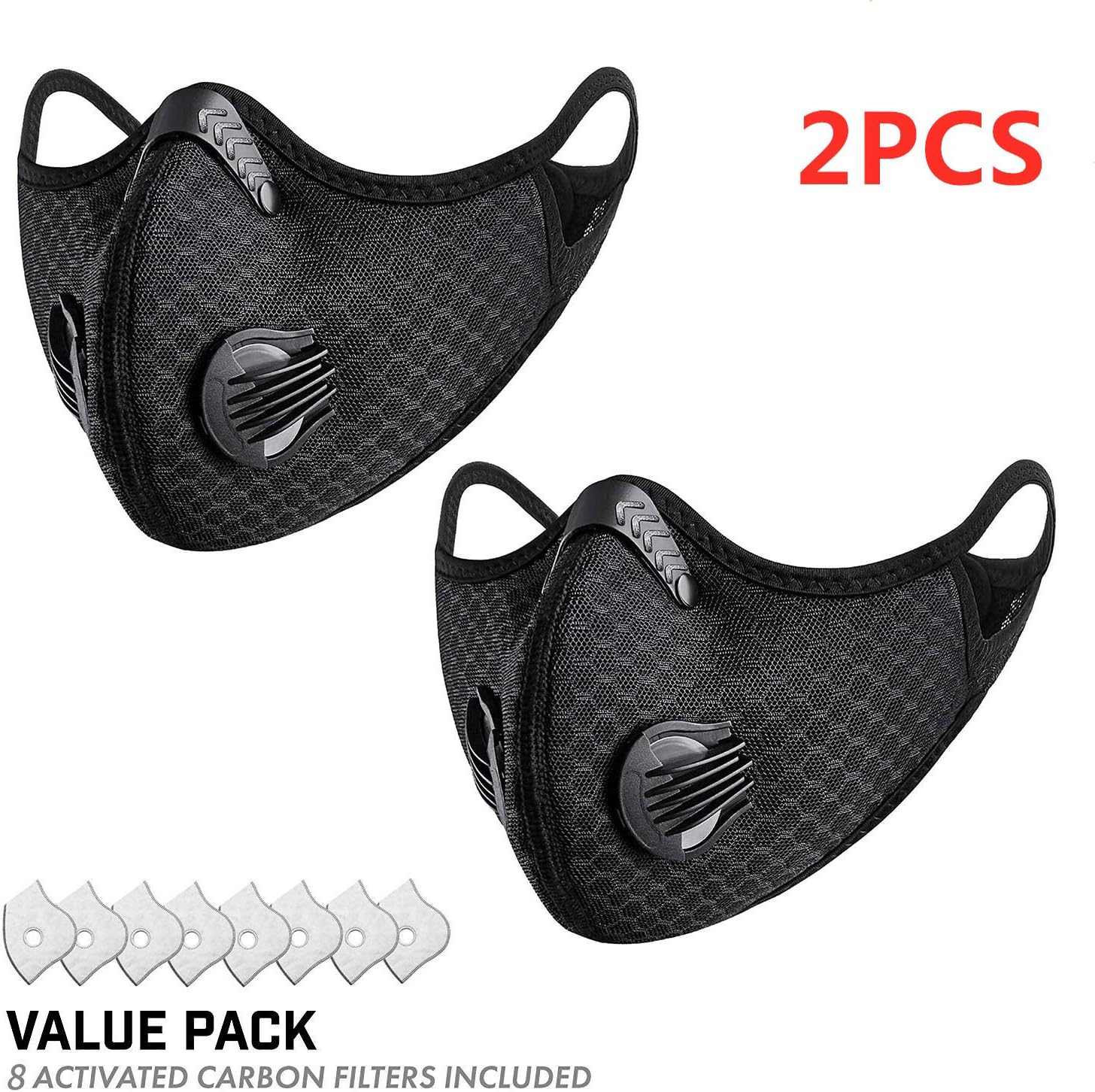 Mask, Reusable Dust Mask, Extra Activated Carbon Filters, Protection Running Outdoor Activities