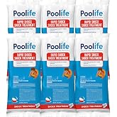 Poolife Rapid Shock for Pool&rsquo;s Algae, Bacteria, Contaminant Removal - Fast-Dissolving, CYA-Free Calcium Hypochlorite Pool Shock for Clean Water - Chlorine Granules for Above/Inground Pools - 1lbx6 Bag