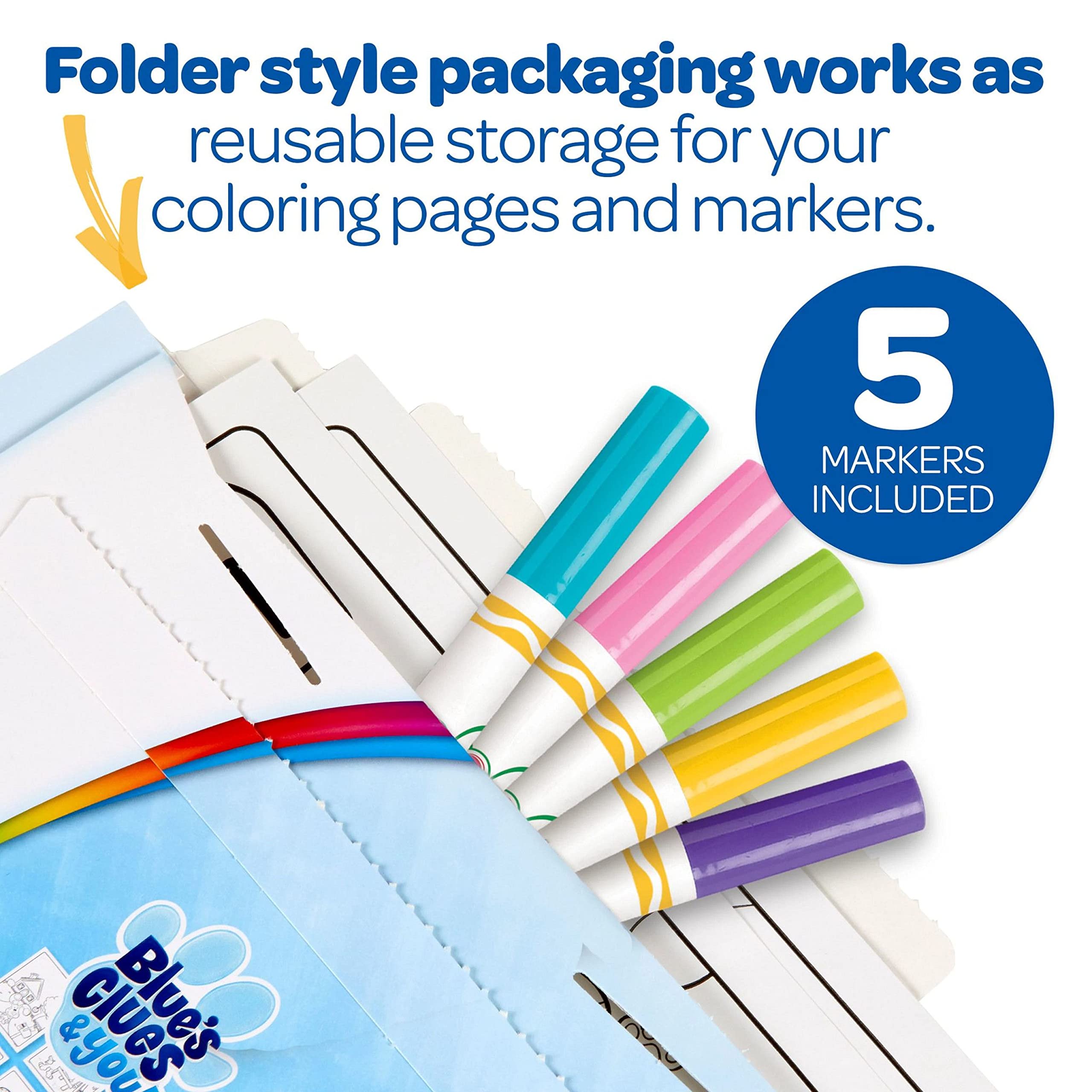 Crayola Blues Clues Color Wonder, 18 Mess Free Coloring Pages & 5 No Mess Markers, Gift for Kids