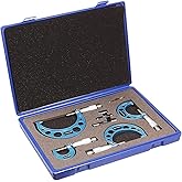 WONDERSUNM 4 Pcs Professional Outside Micrometer Set, Precision Machinist Tool, Measuring Range 0-1"/1-2"/2-3"/3-4", 0.0001" 