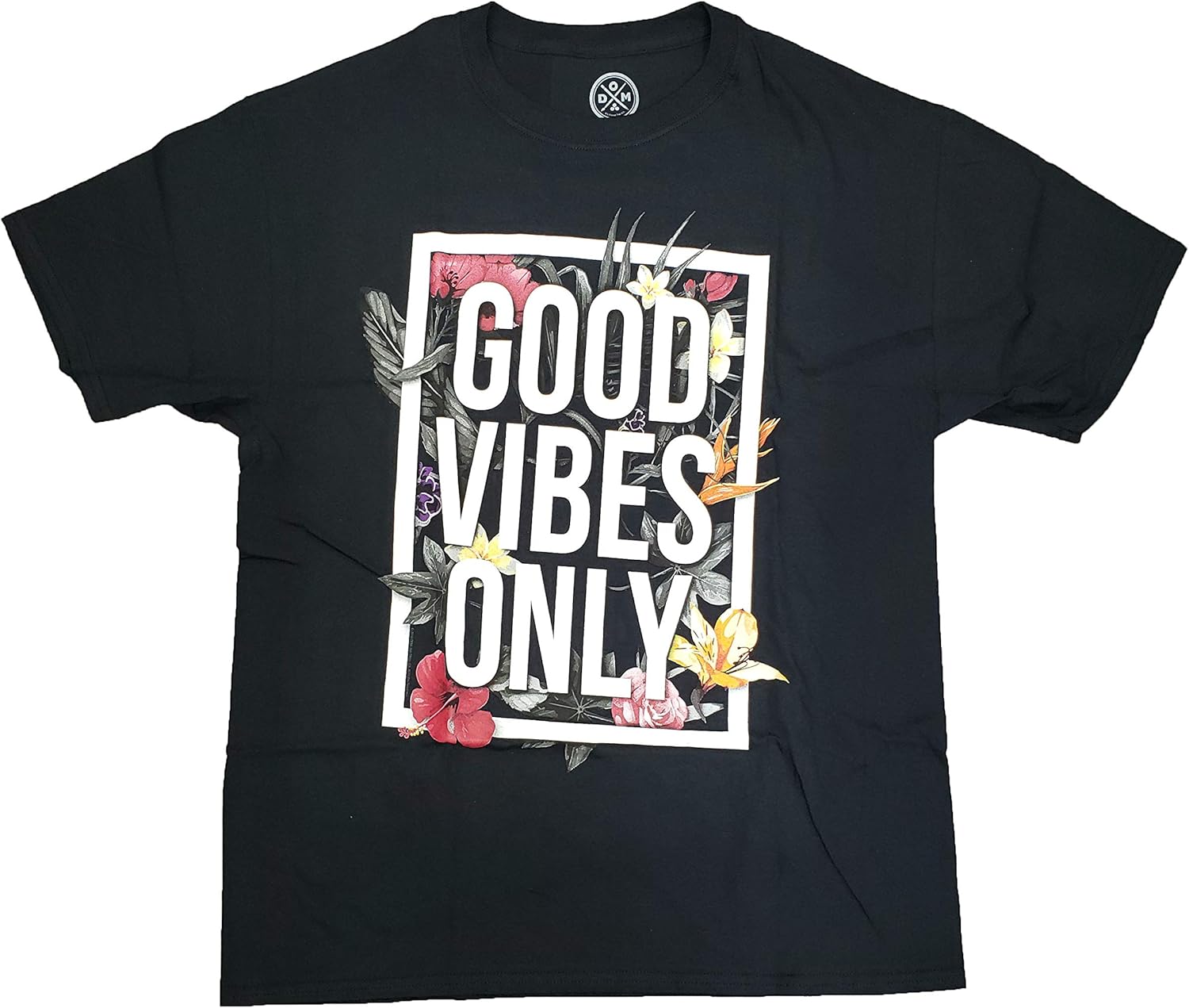 Amazon Com Good Vibes Only Floral Black Graphic T Shirt Clothing