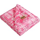 Wrangler - Blanket, Super Soft Plush Fleece Bedding, Yellowstone Inspired Throw Blanket for Couch or Bed (Knockin Boots Pink, 50" x 60")
