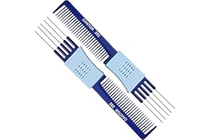 Cantor Lift Teasing Comb and Hair Pick 2 Pack, Stainless Steel Lifts - Anti Static Comb For All Hair Types