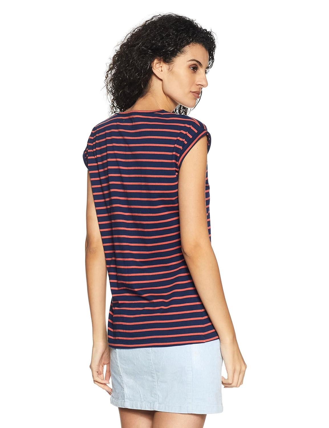 symbol amazon brand women's striped loose fit t-shirt