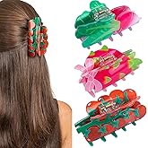 Framendino, 3 Pack Fruit Tomato Radish Pitaya Hair Clips Vegetable Claw for Women