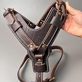 Leather Dog Harness Soft, Strong and Durable Doberman Sheepdog (Brown,XL-Chest 70-86cm)
