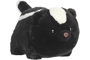 Aurora® Adorable Spudsters™ Scooter Skunk™ Stuffed Animal - Round Shape Makes for Comforting Cuddles - Perfect for Kids All Ages and Animal Loving Adults - Black 10.5 Inches