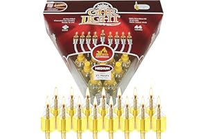 Ner Mitzvah Pre - Filled Menorah Oil Cup Candles, Hanukkah Ohr Lights, 100% Olive Oil with Cotton Wick in Glass Cup - Medium (Pack of 44) Burns Approx. 2 1/2 Hrs