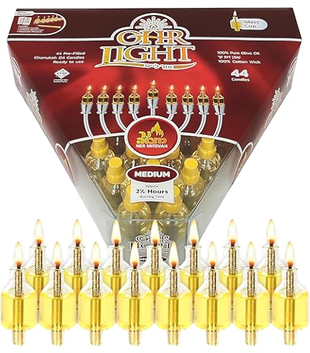 Amazon.com: Ner Mitzvah Hanukkah Colored Ohr Lights, Pre-Filled