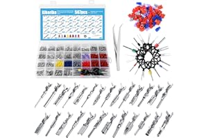 KIKERIKE Connector Pins Kit 567Pcs 26 Types - 1/1.5/1.8/2.2/2.8/3.5mm Automotive Terminal Pin 22-12 Gauge Car Electrical Male & Female Wire Pins, Wire Seals, Repinning Kit
