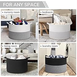 INDRESSME 115L Extra Large Blanket Basket, Cotton