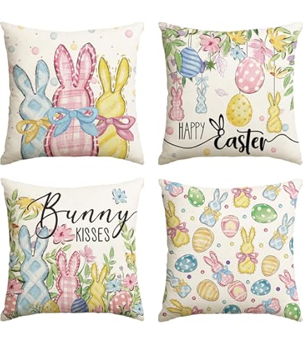 Amazon.com: AVOIN colorlife Happy Easter Hunny Bunny Pink Throw