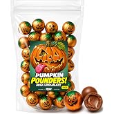 Halloween Chocolate Pumpkin Candy 11oz, Trick or Treat Halloween Candy | Milk Chocolate Candy Individually Wrapped Spooky Halloween Candy Treats For Party Favors, and Fall Candy Bowls.