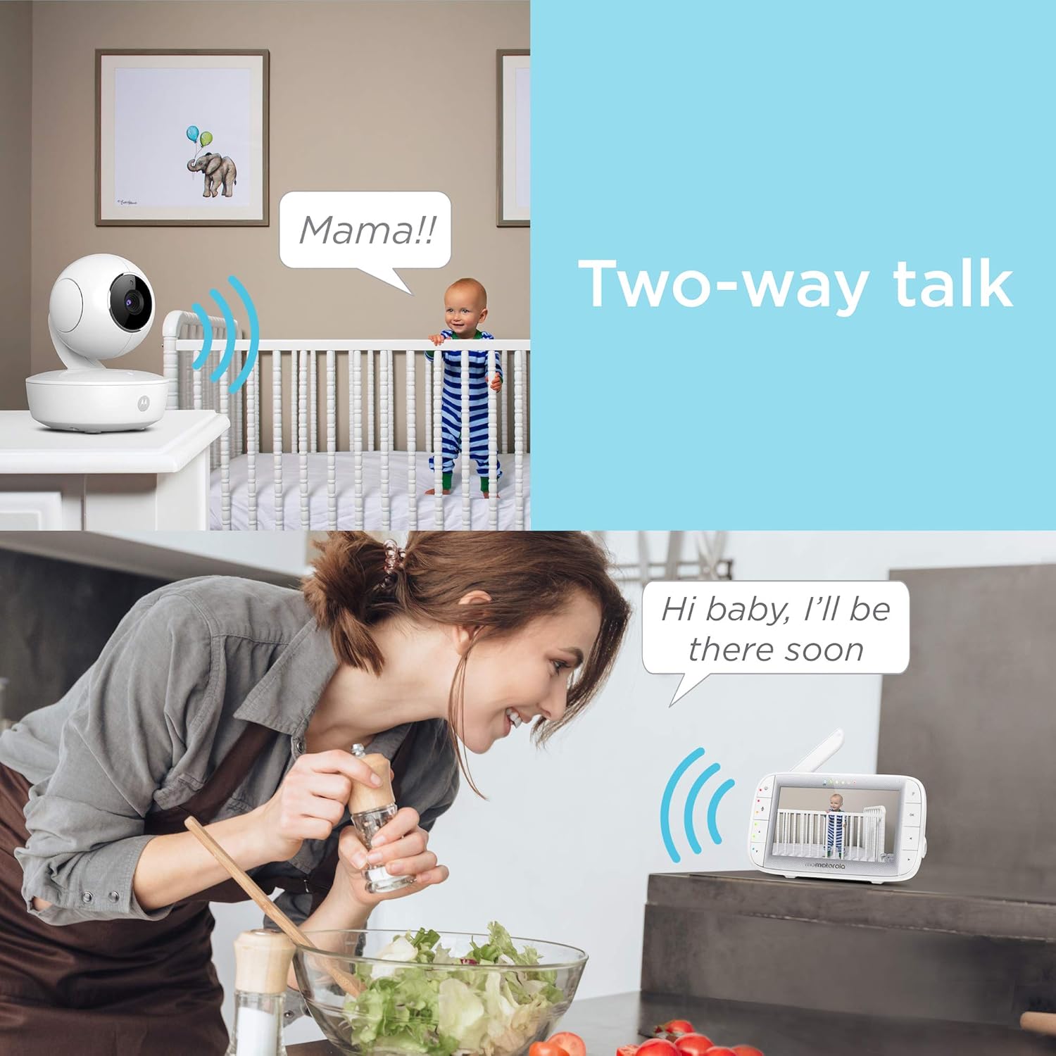 Motorola Video Baby Monitor 5” Color Parent Unit, Remote Pan/Tilt/Zoom, Portable Rechargeable Camera, Two-Way Audio, Night Vision, 5 Lullabies, MBP36XL : Baby