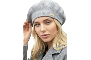 niceacsrise Warm Lined Wool Angora Knit Beret and Satin Lined French Hat Lightweight Beanie