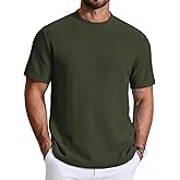 COOFANDY Men's T-Shirt Short Sleeve Crew Neck Textured Shirts Classic Knit Pullover Tees