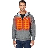 ORORO [Upgraded] 4-Zone Heated Hoodie with Heated Collar, Fleece Full-Zip Heated Sweatshirt Hoodie with Battery