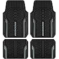 Skechers Car Floor Mats,Heavy Duty Rubber Car Mats Full Set,All Weather Floor Mats,Waterproof Trim to Fit Universal Floor Liner Car Accessories,Automotive Floor Mats for Cars Trucks SUV,Grey