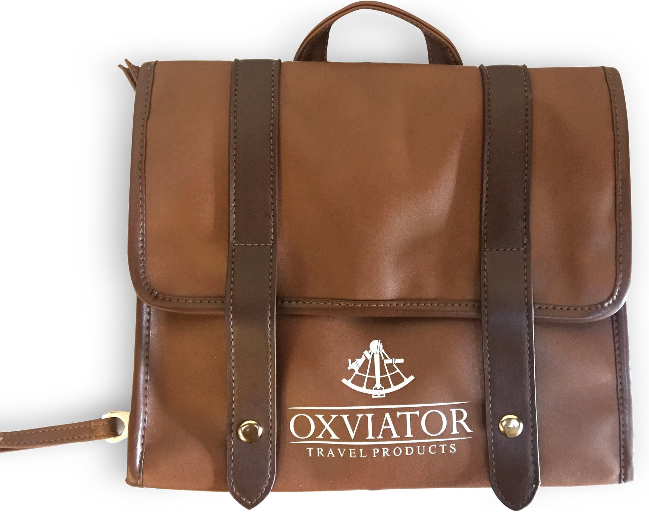 OXVIATOR Hanging Leather Toiletry Bag - Compact & Stylish Organizer for Men and Women - Vintage Design, High Capacity, Waterproof - Ideal for Travel and Home Use