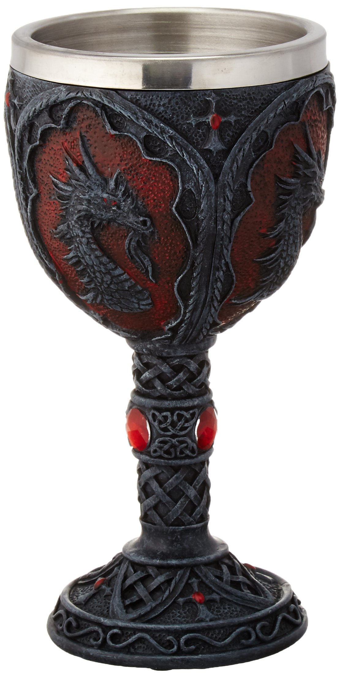 VERDUGO GIFT Royal Dragon Goblet, Silver, 10.2 x 10.2 x 18.7 cm