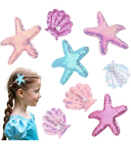 Amazon.com : 4 Pcs Dolphin Snap Clips Glitter Light Blue  display picture 3