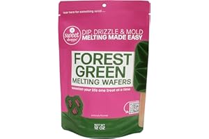 ELEVEN O'ONE Sweet Shoppe Forest Green Melting Wafers, Dark Green Chocolate Flavored Melting Wafers for Dipping, Baking and Chocolate Fountains, Easy to Melt (Forest Green, 12 ounces)