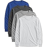 Andrew Scott Womens' Long Sleeve 100% Cotton T Shirt | All Season Crew Neck Base Layer Tops | Multi Packs