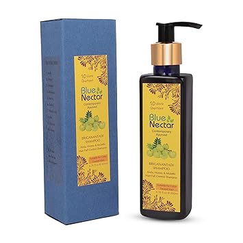 Blue Nectar Hair Fall Control and Healthy Scalp Hair Cleanser Shampoo for dry dull & damaged hair with Amla, Honey & Mulethi, Suitable for Colored Hair (200 ml)
