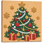 Diamond and Pearl Art Kits for Adults, Christmas Decorations, Framed Decor | DIY Christmas Decorations Indoor, 10 x 10 in, Framed Christmas Wall Decor, Christmas Craft Gift for Adults (Christmas Tree 1)
